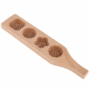 Wooden Mooncake Mold – 4 Flower Shape Cookie Press Mold for Baking Moon Pies, Muffins, Biscuits & Chocolates