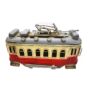 Vintage Decorative Metal Tram Model - Classic Red and Cream Trolley Car for Collectible Railway Decor and Retro Home Styling