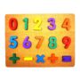 Wooden Number and Math Symbols Puzzle Board for Kids – Educational Learning Toy with Colourful Numbers 0-9 and Mathematical Operators for Early Math Skills Development