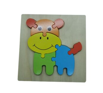 Colourful Hippo Design Wooden Animal Puzzle for Toddlers | Fun Educational Learning Toy for Early Development, Hippo Design for Early Learning Fun
