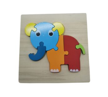 Wooden Elephant Puzzle Board with Colourful Animal Shape Pieces – Educational Toddler Toy for Early Learning and Fine Motor Skills Development