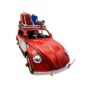 Red VW Beetle Diecast Model Car with Roof Rack and Luggage - Two-Tone Red and White Classic Collectible Toy, Two-Tone Red & White for Collectors