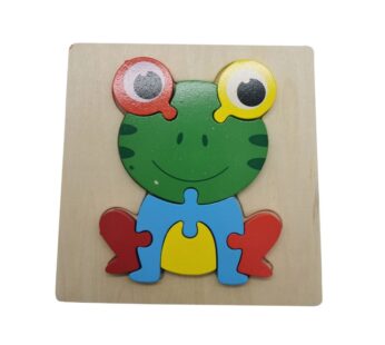 Wooden Frog Puzzle for Kids – Colourful Animal Shape Educational Toy for Early Learning and Development, Educational Wooden Frog Puzzle – Colourful Animal Shape Toy for Toddlers and Early Learning Fun