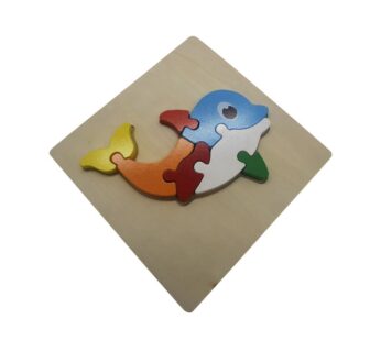 Premium Wooden Dolphin Puzzle Board – Perfect Montessori Toddler Toy with 6 Vibrant Colors, Wooden Dolphin Puzzle Board for Toddlers – Educational Toy with 6 Colorful Pieces for Early Learning and Play
