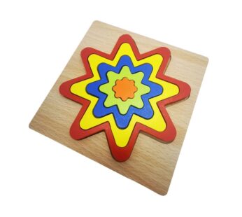 Educational Wooden Star Shape Puzzle Board for Kids – Multi-Coloured Stacking Toy for Early Childhood Development