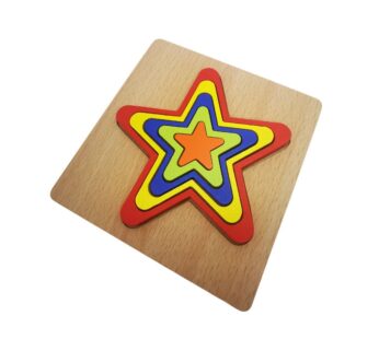 Star Shape Puzzle Board – Educational Layered Stacking Toy for Kids, Multi-Coloured Montessori-Inspired Learning Tool