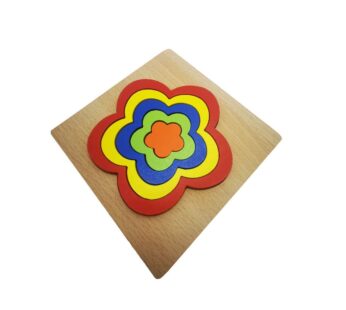 Wooden Shape Sorting Puzzle Board for Kids – Educational Star and Flower Pattern Toy with Colourful Shapes for Early Learning and Cognitive Development