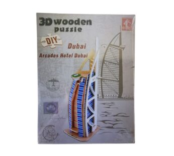 Dubai Arcades Hotel 3D Wooden Puzzle DIY Model Kit – Educational Construction Toy for Kids, Teens, and Adults, Enhances Cognitive Skills and Creativity