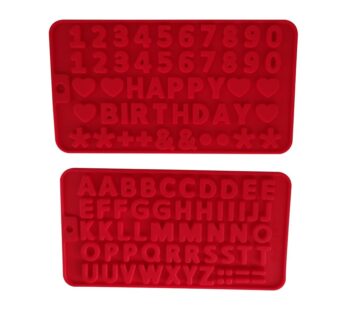 Silicone Alphabet and Number Mould Set – 2-Piece Set, Happy Birthday Cake Decorating Kit with Letters A-Z & Numbers 0-9 – Flexible, Non-Stick, Reusable Molds for Chocolate, Fondant, Candy, and Baking Projects