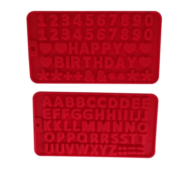 Silicone Alphabet and Number Mould Set – 2-Piece Set, Happy Birthday Cake Decorating Kit with Letters A-Z & Numbers 0-9 – Flexible, Non-Stick, Reusable Molds for Chocolate, Fondant, Candy, and Baking Projects