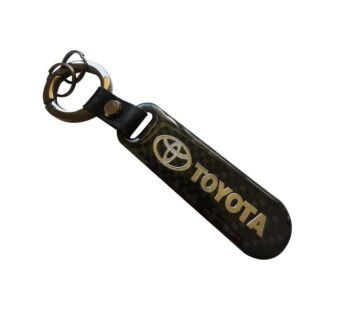 Toyota Logo Keychain with Black Carbon Fibre Pattern and Durable Metal Ring – Stylish and Lightweight Car Accessory