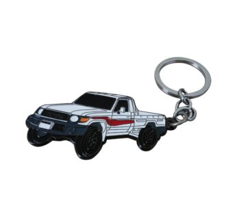 Durable Pickup Truck Keychain with Metal Car Key Ring – Stylish White and Black Design for Truck Lovers