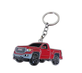 Stylish Red GMC Sierra Metal Keychain – Durable, Decorative Car Key Ring for Truck Lovers