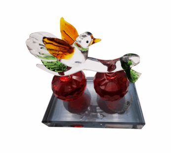 Handcrafted Glass Bird Figurine – Elegant Animal Ornament for Home Décor, Collectible Paperweight & Table Centerpiece – Artistic Blown Glass Sculpture for Bird Lovers