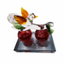 Handcrafted Glass Bird Figurine – Elegant Animal Ornament for Home Décor, Collectible Paperweight & Table Centerpiece – Artistic Blown Glass Sculpture for Bird Lovers