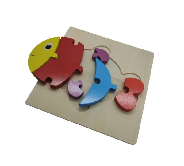 Wooden Fish Puzzle Board for Toddlers – 6-Piece Educational Toy with Multicoloured Design for Fun Learning Activities - Image 2