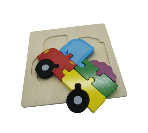 Educational Wooden Truck Puzzle Board Toy for Kids – Multicoloured Vehicle Jigsaw Puzzle for Preschool Learning and Fun - Image 2