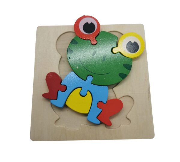 Wooden Frog Puzzle for Kids – Colourful Animal Shape Educational Toy for Early Learning and Development, Educational Wooden Frog Puzzle – Colourful Animal Shape Toy for Toddlers and Early Learning Fun - Image 2
