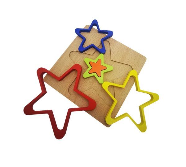 Star Shape Puzzle Board - Educational Layered Stacking Toy for Kids, Multi-Coloured Montessori-Inspired Learning Tool - Image 2
