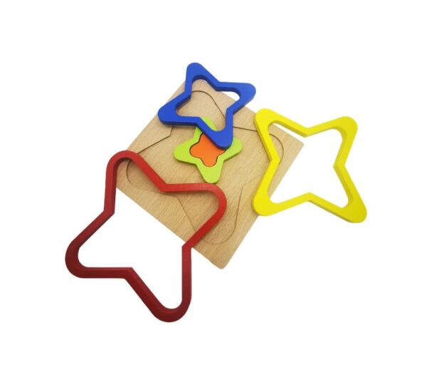 Wooden Layered Puzzle Board with Colourful Geometric Shapes – Educational Stacking Toy for Kids’ Cognitive Development and Fine Motor Skills - Image 2