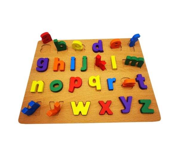 Educational Wooden Alphabet Puzzle Board for Kids – Fun and Multi-Coloured Lowercase Letter Learning Toy, Vibrant Multi-Coloured Learning Toy for Early Education with Lowercase Letters - Image 2