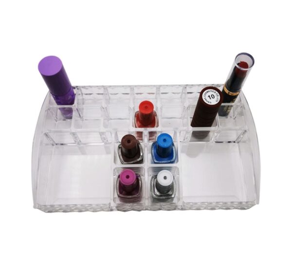 Clear Acrylic Lipstick Organizer – Multipurpose Transparent Makeup Stand for Storing Lip Gloss, Mascara, Brushes & Beauty Essentials