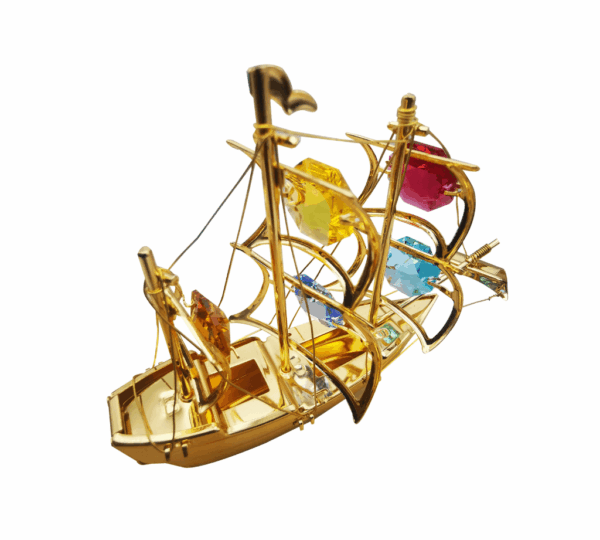 24K Gold Plated Mayflower Ship Figurine – Elegant Nautical Sailboat Ornament Model for Tabletop Display – Decorative Sailing Boat Collectible Gift for Christmas, Thanksgiving, Anniversary, Birthday, Valentine’s Day & Mother’s Day - Image 4