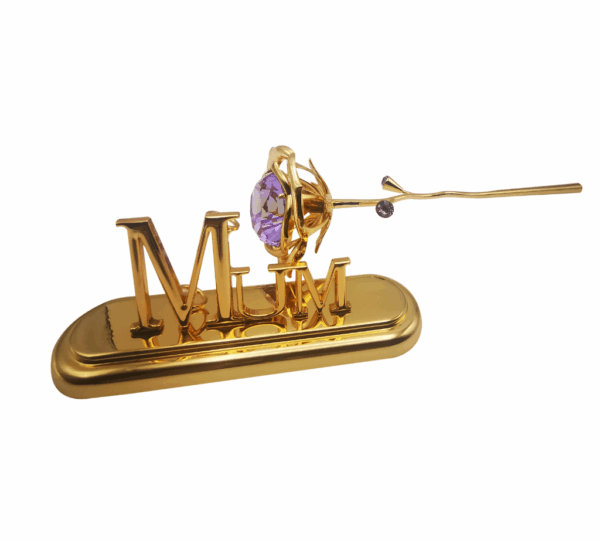 24K Gold Plated Rose Artificial Flower with Elegant Gift Box – Gold Dipped Forever Rose with “MUM” Sign Decorative Stand – Ideal Gift for Mother's Day, Birthday, Anniversary, or Home Décor - Image 3