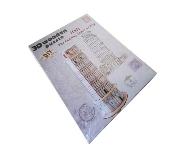 3D Wooden Puzzle DIY Kit Featuring Leaning Tower of Pisa - Iconic Italy Landmark Model - Fun and Challenging Architectural Craft - Image 3