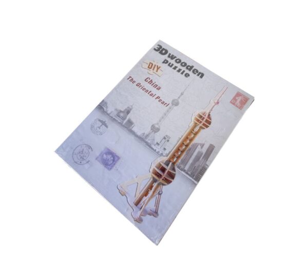 3D Wooden Puzzle DIY Kit - Build Your Own Oriental Pearl Tower Shanghai Landmark Model | Educational Building Set for Kids & Adults - Image 3
