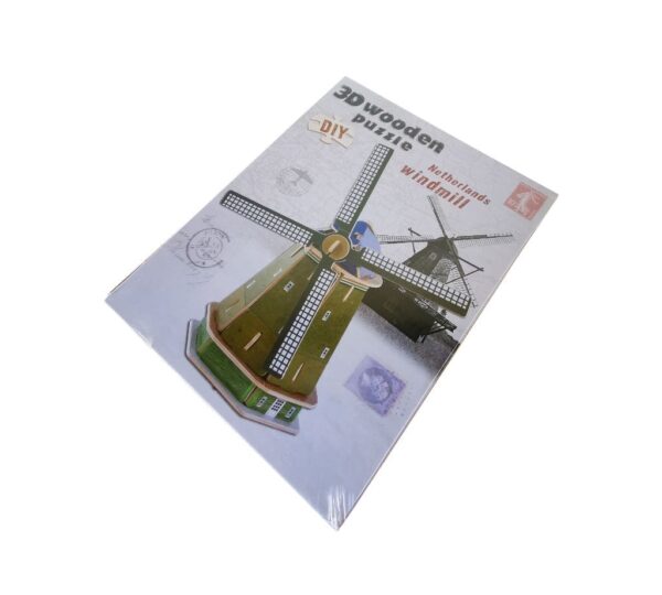 3D Wooden DIY Netherlands Windmill Puzzle Model Kit – Authentic Traditional Dutch Design for Adults and Kids, Educational and Decorative Craft Project - Image 3