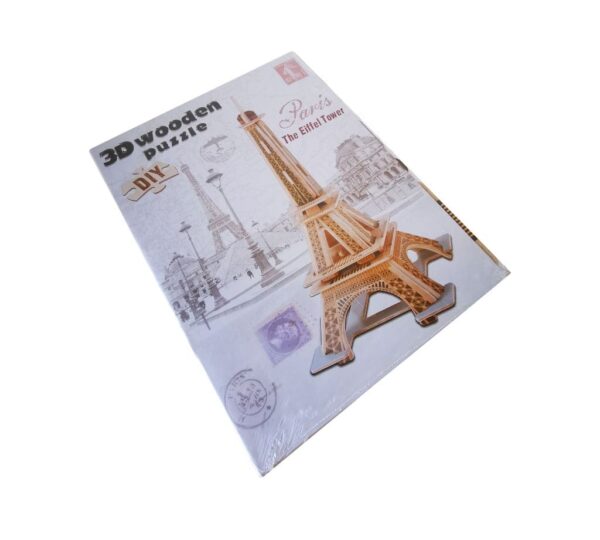3D Wooden Puzzle DIY Kit – Paris Eiffel Tower Model for Educational Assembly and Creative Crafting Experience - Image 3