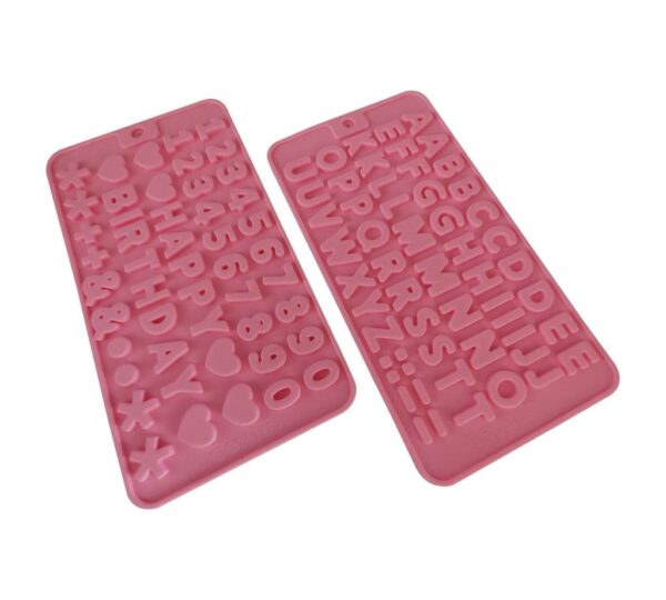 Silicone Alphabet and Number Mould Set – 2-Piece Set, Happy Birthday Cake Decorating Kit with Letters A-Z & Numbers 0-9 – Flexible, Non-Stick, Reusable Molds for Chocolate, Fondant, Candy, and Baking Projects - Image 3