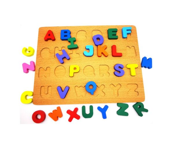 Wooden Alphabet Puzzle Board for Kids – Educational ABC Learning Toy with Colourful Letters – Perfect for Early Learning and Fun - Image 3