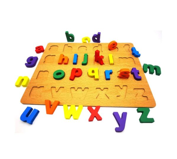 Educational Wooden Alphabet Puzzle Board for Kids – Fun and Multi-Coloured Lowercase Letter Learning Toy, Vibrant Multi-Coloured Learning Toy for Early Education with Lowercase Letters - Image 3