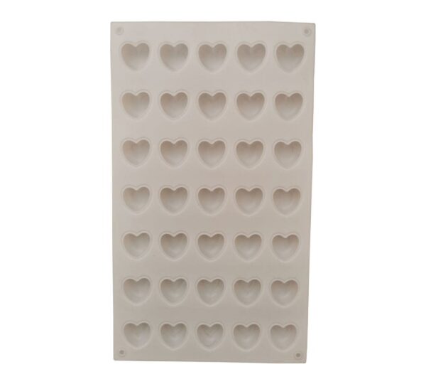 35-Cavity Heart-Shaped Silicone Mould – White Flexible Non-Stick Baking Tray Mold for Chocolate, Candies, Fondant, Jelly, and DIY Crafts - Image 3