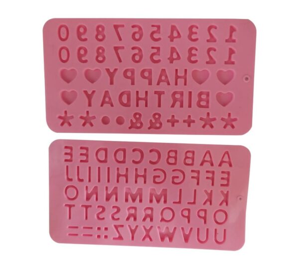 Silicone Alphabet and Number Mould Set – 2-Piece Set, Happy Birthday Cake Decorating Kit with Letters A-Z & Numbers 0-9 – Flexible, Non-Stick, Reusable Molds for Chocolate, Fondant, Candy, and Baking Projects - Image 4