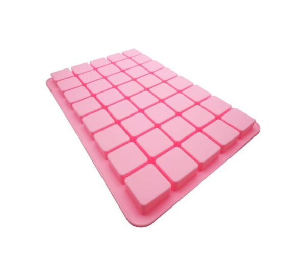 40-Cavity Square Silicone Mould Tray – Flexible Non-Stick Pink Baking Mold for Chocolate, Candy, Jelly, Soap, and Craft Making, Durable Food-Grade Silicone Bakeware - Image 2