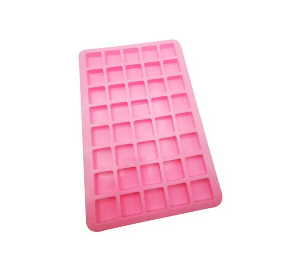 40-Cavity Square Silicone Mould Tray – Flexible Non-Stick Pink Baking Mold for Chocolate, Candy, Jelly, Soap, and Craft Making, Durable Food-Grade Silicone Bakeware - Image 3