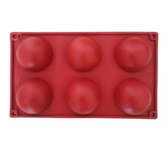 6-Cavity Large Semi-Sphere Silicone Mould – Flexible, Non-Stick, Food-Grade Baking Mold for Chocolate Bombs, Cakes, Jelly, Desserts, and DIY Crafts