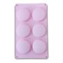 6-Cavity Round Tart Silicone Mould with Fluted Design – Flexible, Non-Stick Pink Bakeware Mold for Tart, Chocolate, Candy, Jelly, and Soap Making, Food-Grade Durable Silicone Mold