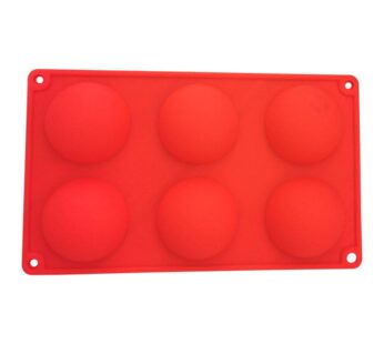 6-Cavity Semi-Sphere Silicone Mould – Round Ball Shape Baking Tray Mold for Chocolate, Cake, Jelly, Mousse, Dome Desserts, and More – Flexible, Non-Stick, and Heat-Resistant Silicone Baking Tool
