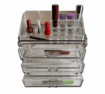 Acrylic Jewelry Storage Box Organizer – 3-Drawer Transparent Display Stand for Accessories & Cosmetics
