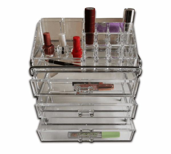 Acrylic Jewelry Storage Box Organizer – 3-Drawer Transparent Display Stand for Accessories & Cosmetics