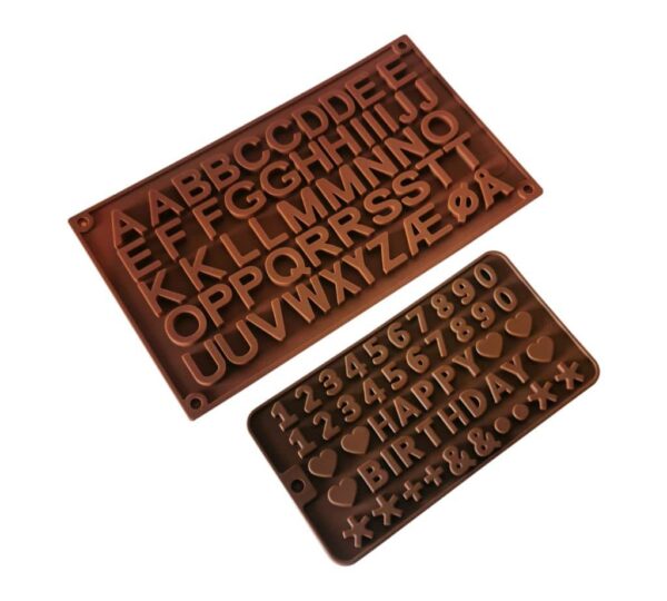 Alphabet and Numbers Silicone Chocolate Mould Set – 2-Piece Non-Stick Moulds with Letters and 'Happy Birthday' Message for Cake Decorating, Candy Making, Fondant, and DIY Baking Crafts - Image 3