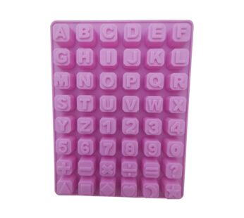 Alphabet and Numbers Silicone Mould with 48 Cavities– Complete Letters A-Z, Numbers 0-9, and Symbols Set – Flexible, Non-Stick, Food-Grade Mold for Chocolate, Candy, Fondant, Jelly, and DIY Crafts