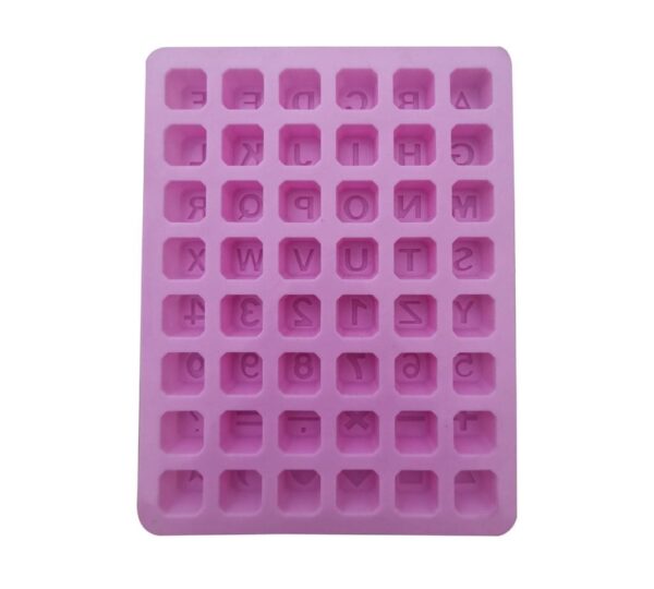 Alphabet and Numbers Silicone Mould with 48 Cavities– Complete Letters A-Z, Numbers 0-9, and Symbols Set – Flexible, Non-Stick, Food-Grade Mold for Chocolate, Candy, Fondant, Jelly, and DIY Crafts - Image 2