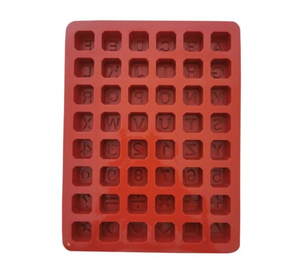 Alphabet and Numbers Silicone Mould with 48 Cavities– Complete Letters A-Z, Numbers 0-9, and Symbols Set – Flexible, Non-Stick, Food-Grade Mold for Chocolate, Candy, Fondant, Jelly, and DIY Crafts - Image 4