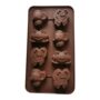 Animal and Insect Shaped Silicone Chocolate Mould with 8 Cavities Featuring Frog, Butterfly, and Bee Designs, Flexible Non-Stick Baking Tray for Chocolates and Candies – Brown