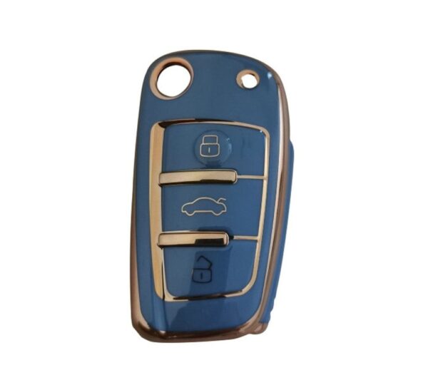 Audi Car Key Fob Cover TPU Protection Case for 3-Button Remote – Stylish Rose Gold Trim, Compatible with A3, A4, A5, A6, Q3, Q5, Q7 Models – Durable Soft TPU Shell, Scratch-Resistant, Slim and Elegant Key Holder for Audi Smart Key - Image 3